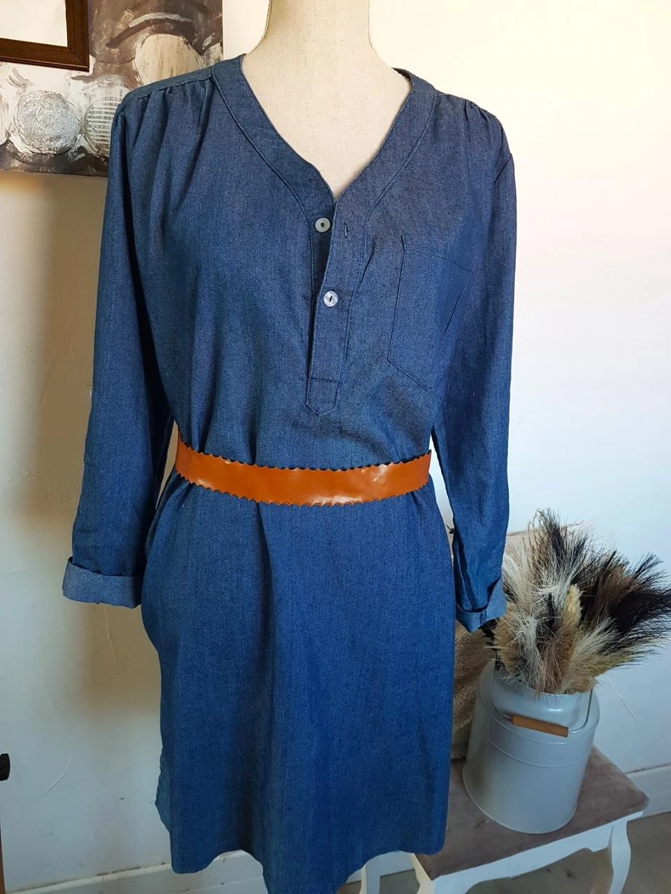 👗Tunique / Robe liquette effet jean – Taille L (40)